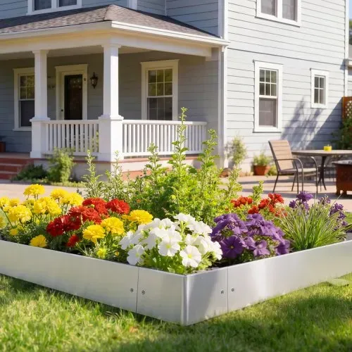 VEVOR Rasenkante, 10er-Pack, 100x23 cm Beeteinfassung, Cortenstahl Beetumrandung mit 11 Verbindungsplatten, Beetbegrenzung Rasenbleche Mähkante Metall Gartenpalisade für Blumenbeete & Gartenwege – Bild 7