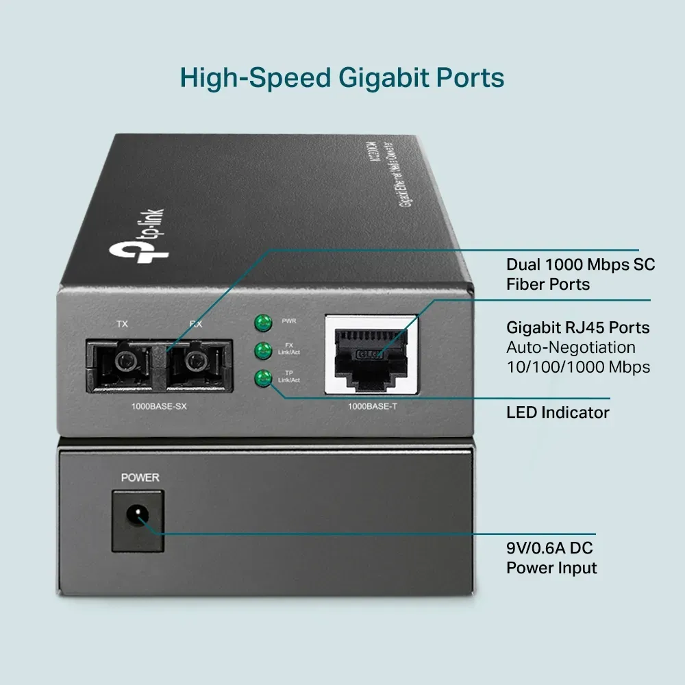 Omada by tp-link MC200CM - 10/100/1000 Mbps RJ45 to 1000 Mbps Multi-mode SC F – Bild 2