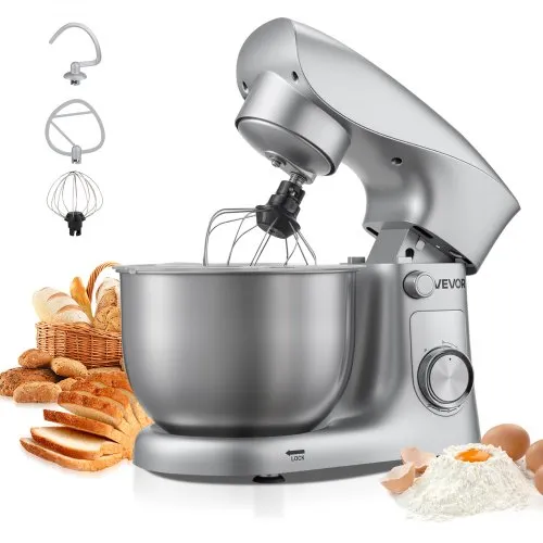 VEVOR Knetmaschine Küchenmaschine zum Backen, 1500 W Teigmaschine mit Edelstahlschüssel (4,2 L) & Knethaken & Rührbesen & Schneebesen, 10-Gang einstellbare kippbare Rührmaschine Standmixer VEVOR Knetmaschine Küchenmaschine zum Backen, 1500 W Teigmaschine mit Edelstahlschüssel (4,2 L) & Knethaken & Rührbesen & Schneebesen, 10-Gang einstellbare kippbare Rührmaschine Standmixer