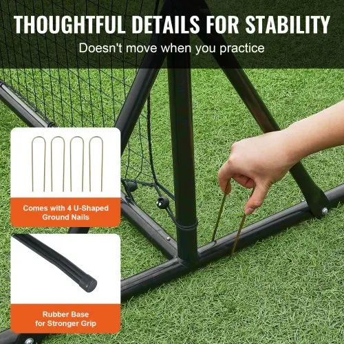 VEVOR Fußball Rebounder Kickback Tor Rückprallwand 366x121cm Einstellbar – Bild 5