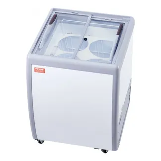 VEVOR Kommerzielle Eiscreme-Vitrine, 158-L-Gefriertruhe, Mobiler Tiefkühlschrank mit Glasplatte, Restaurant-Gelato-Tauchschrank, 2 Glasschiebetüren, Feststellbaren Rollen, Weiß VEVOR Kommerzielle Eiscreme-Vitrine, 158-L-Gefriertruhe, Mobiler Tiefkühlschrank mit Glasplatte, Restaurant-Gelato-Tauchschrank, 2 Glasschiebetüren, Feststellbaren Rollen, Weiß