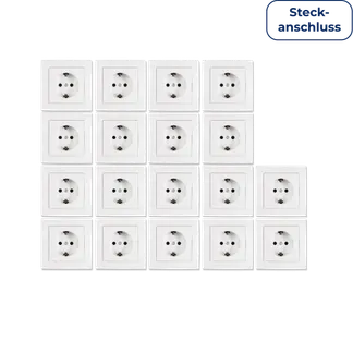 Schutzkontakt-Steckdose McPower “Flair“ Steckanschluss, 18er-Pack, inkl. Rahmen Schutzkontakt-Steckdose McPower “Flair“ Steckanschluss, 18er-Pack, inkl. Rahmen
