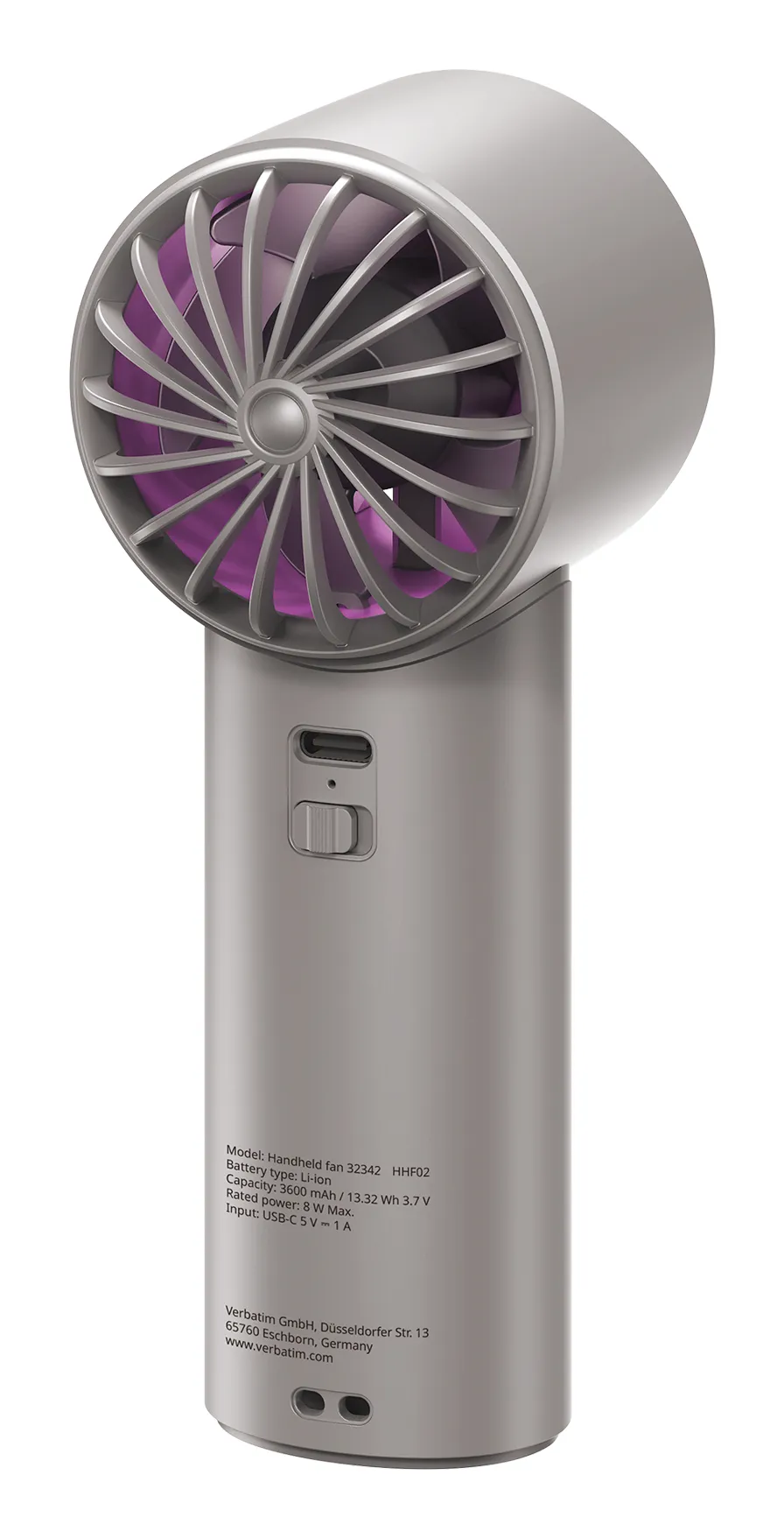 Verbatim Cool 'n' Go Ice Touch Grau, Violett Handventilator – Bild 3