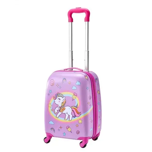 VEVOR 5 tlg. Kinderkoffer Set, 457,2 mm, Hartschalenkoffer mit Kindertrolley, Rucksack, Nackenkissen, Lunchbox & Kofferanhänge, Kofferset fürJungen & Mädchen, praktisch für Reisen Fliegen (Einhorn) – Bild 9