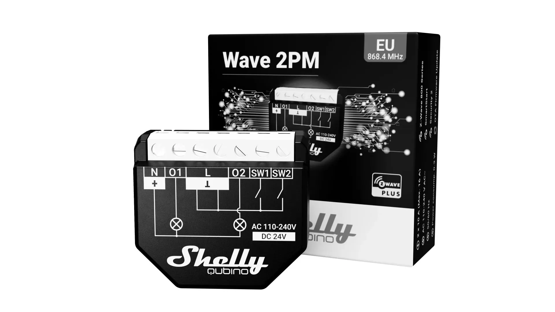 Shelly · Unterputz · "Wave 2PM" · Relais · max. 16A · 2 Kanäle · Messfunktion · Z-Wave – Bild 3