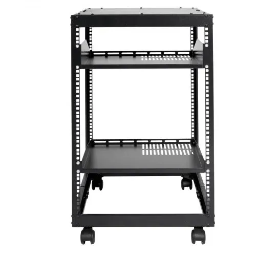 VEVOR 15U-Server-Rack mit offenem Rahmen, 15''-40'' verstellbare Tiefe, freistehender oder wandmontierter Netzwerk-Server-Rack, 4-Pfosten-AV-Rack mit Rollen, bietet Platz für Ihre gesamte Netzwerk-IT- – Bild 8