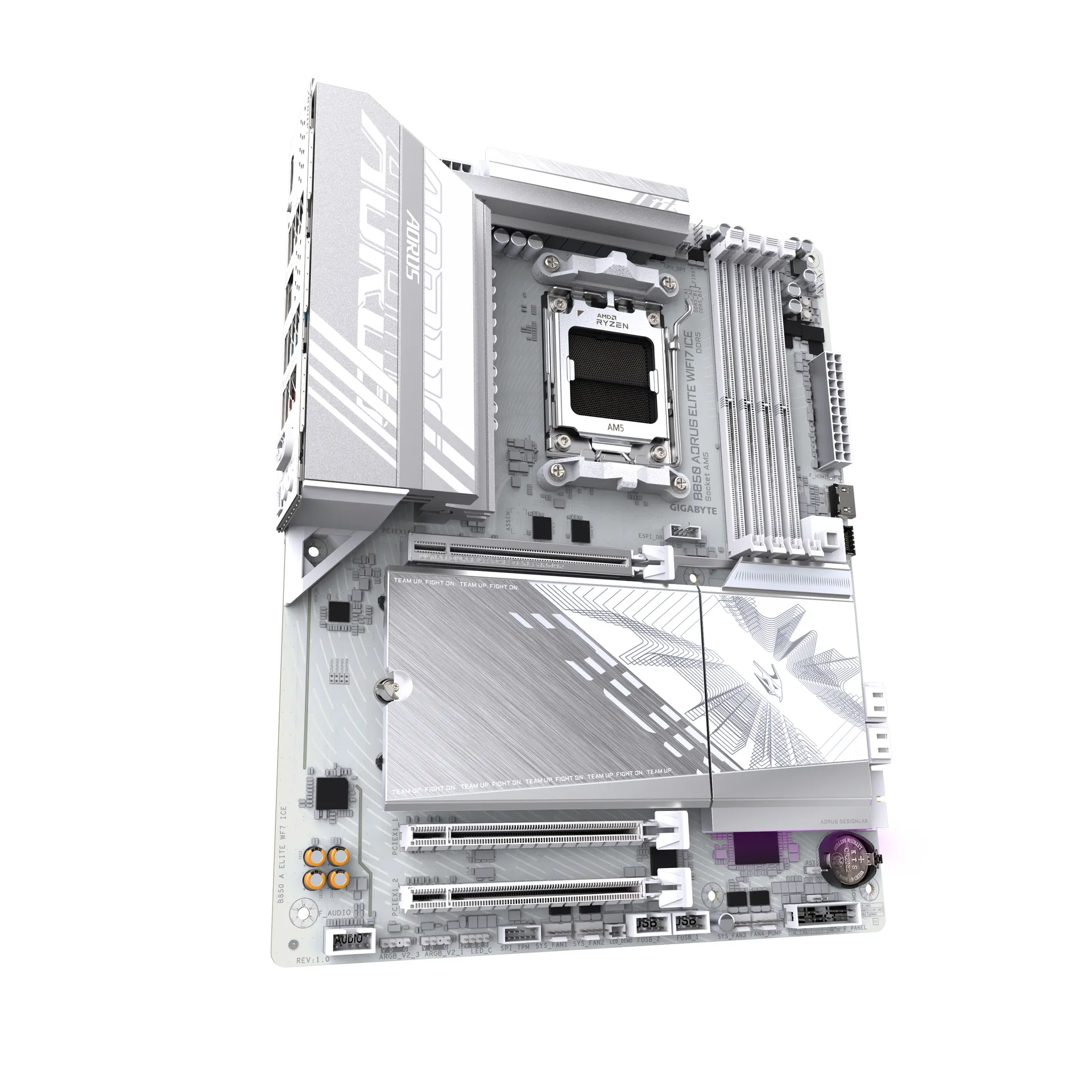 GIGABYTE B850 AORUS ELITE WIFI7 ICE Motherboard - AMD Ryzen 9000 Serie CPUs, 14+2+2 Phasen digitales VRM, bis zu 8200MHz DDR5 (OC), 1xPCIe 5.0 + 2xPCIe 4.0 M.2, 2,5 LAN, WIFI 7, USB 3.2 Gen 2x2 – Bild 3