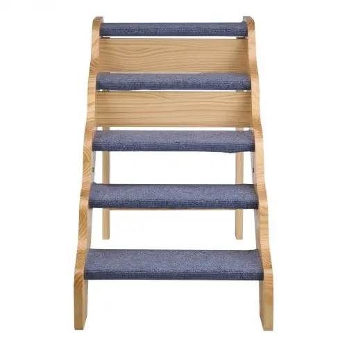 VEVOR Hundetreppe 910x430x630 mm, 5-stufige Hautiertreppe, Holztreppe geeignet für kleine, mittlere, große, ältere Haustiere sowie Welpen bis 68 kg, Hundeleiter für Betten, Sofas & Autos – Bild 10