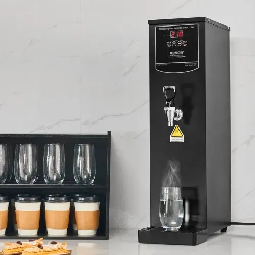 VEVOR Gewerblicher Heißwasserspender 20 L, 1,5 kW Wasserkocher Elektrisch mit Heizrohr aus Edelstahl 316, Stufenweise Schnellaufheizung 50 L/h Heißwasserbereiter für Cafés Teestuben Restaurants Büros – Bild 7