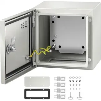 VEVOR Stahl-Elektrokasten, Elektrogehäuse, 20x20x15 cm, Kohlenstoffstahl, IP65 VEVOR Stahl-Elektrokasten, Elektrogehäuse, 20x20x15 cm, Kohlenstoffstahl, IP65