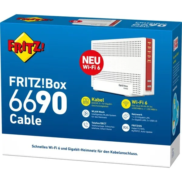 Box FRITZ! 6690 WLAN-Router Gigabit Ethernet Dual-Band (2,4 GHz/5 GHz) Weiß – Bild 4