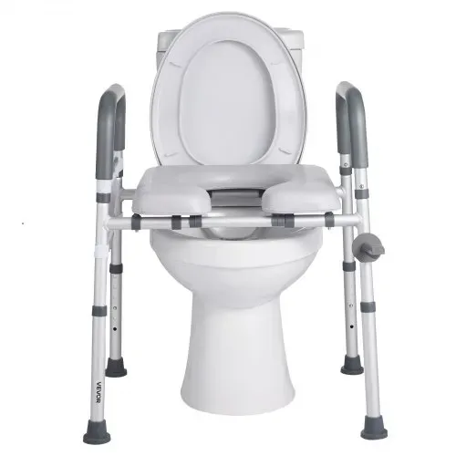 VEVOR Toilettensitzerhöhung Toilettenerhöhung (verstellbare Höhe & Breite) mit Armlehnen & 181 kg Tragkraft & 4 Beinen, erhöhter Toilettensitz für ältere Menschen Senioren Behinderte Schwangere – Bild 8