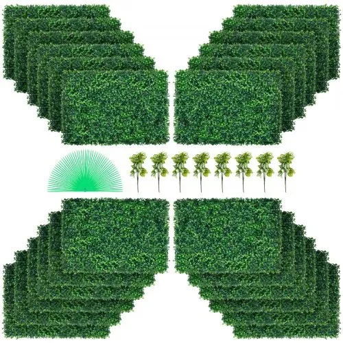 VEVOR Künstliche Pflanzenwand 24 Stk. Sichtschutz Hecke Künstlich Grün, Künstliche Buchsbaumplatte PE, Sichtschutz Kunstpflanzen 60 x 40 cm, Sichtschutzhecke Wanddekoration Pflanzenwand VEVOR Künstliche Pflanzenwand 24 Stk. Sichtschutz Hecke Künstlich Grün, Künstliche Buchsbaumplatte PE, Sichtschutz Kunstpflanzen 60 x 40 cm, Sichtschutzhecke Wanddekoration Pflanzenwand
