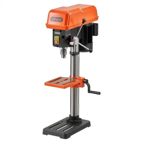 VEVOR Tischbohrmaschine 254 mm, Säulenbohrmaschine 400 W, Standbohrmaschine mit Drehzahlregelung 440 bis 2600 U/min, Laser, Neigbarer Tisch 45° & LED, Bohrmaschine für Holz- & Metallbearbeitung – Bild 8