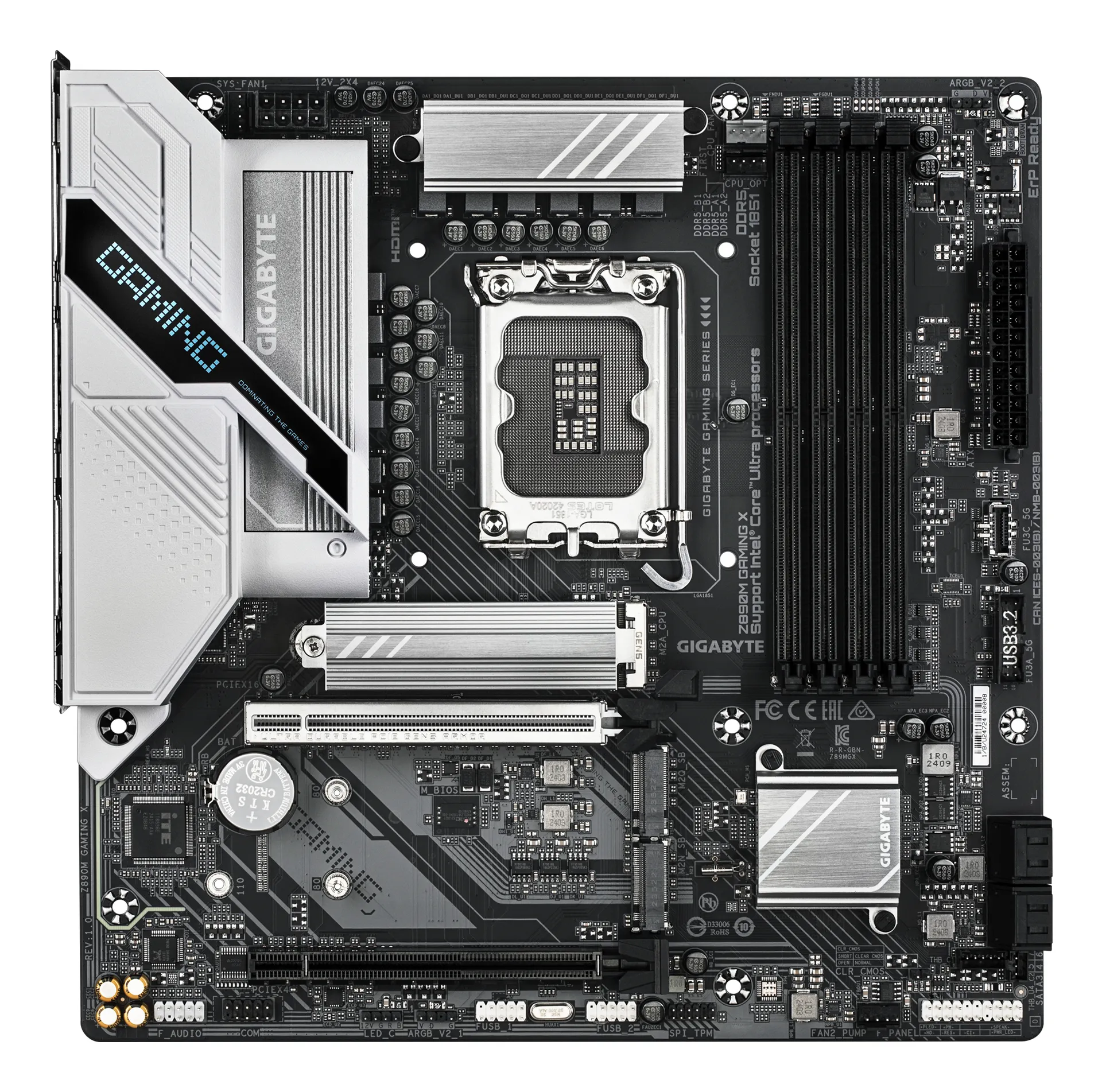 GIGABYTE Z890M GAMING X Mainboard - Unterstützt Intel Core Ultra (Serie 2) CPUs, 8+1+2 Phasen VRM, bis zu 8800MHz DDR5 (OC), 1xPCIe 5.0 + 2xPCIe 4.0, 2.5GbE LAN, USB 3.2 Gen 1 – Bild 2