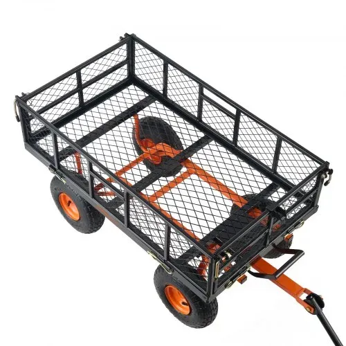 VEVOR Gartenkarre, Gartenwagen aus Metall mit einfach zu montierendem Rahmen, kippbarer Bollerwagen mit umwandelbarem 2-in-1-Griff, Allzweckschubkarre mit 400 kg Tragfähigkeit, 25,4 cm Reifen – Bild 10
