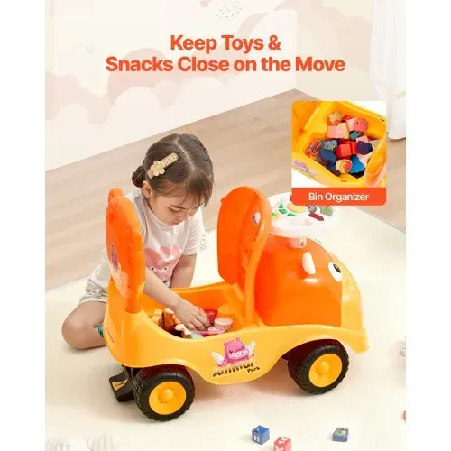 VEVOR Rutschauto, 500x240x415 mm Rutscher für Kleinkinder, Rutschfahrzeug mit Hupe und Musik, 22 kg Tragkraft, Stauraum unter dem Sitz, Lauflernhilfe für Kleinkinder von 19 bis 36 Monaten – Bild 5