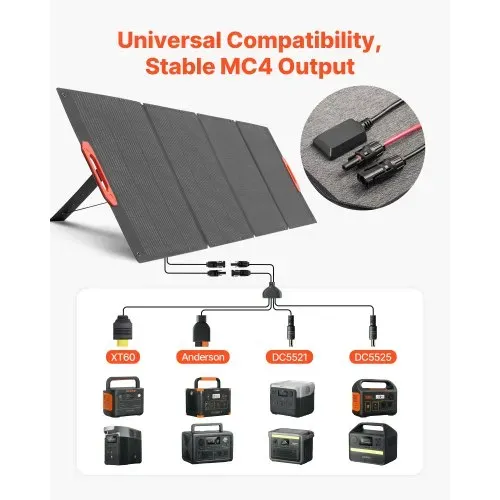 VEVOR Monokristalline Solarmodule 300W Faltbar, ETFE-Solarpanel-Ladegerät mit MC4-Ausgang & 10-in-1-DC-Adaptern, IP67 Wasserdicht, Balkonkraftwerk für Powerstations, Camping, Wandertouren – Bild 2