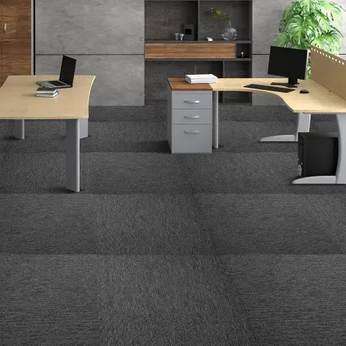 VEVOR Teppichfliesen, 500 x 500 x 5 mm, Teppichboden mit angebrachter Polsterung, weich gepolsterte Teppichfliesen, einfache DIY-Installation für Schlafzimmer und Wohnzimmer (20 Stk., Dunkelgrau) – Bild 7