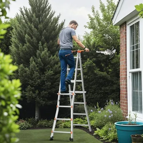 VEVOR Teleskopleiter mit A-Rahmen, 5120 mm, kompakte Aluminium-Ausziehleiter, multifunktionale, zusammenklappbare Wohnmobilleiter, für Hausaufgaben, Treppen, Innen- und Außendächer, 150 kg Tragkraft – Bild 7