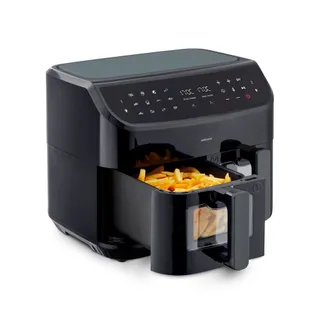 MEDION LIFE P20 XXL Twin DoppelzonenHeißluftfritteuse MD 11760, 2 separate Garzonen, 9 Automatikprogramme, 8,7 L Gesamt-Nutzinhalt, 2.600 Watt, Temperatur einstellbar bis 200 °C MEDION LIFE P20 XXL Twin DoppelzonenHeißluftfritteuse MD 11760, 2 separate Garzonen, 9 Automatikprogramme, 8,7 L Gesamt-Nutzinhalt, 2.600 Watt, Temperatur einstellbar bis 200 °C