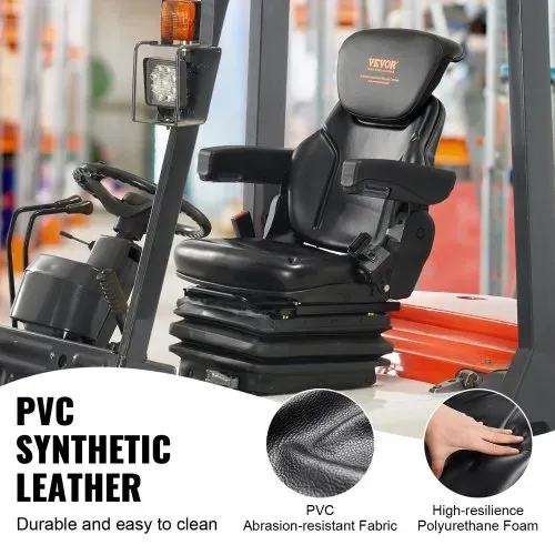 VEVOR Traktorsitz 590 x 560 x 755 mm, 0–180° Schleppersitz, Universal Traktorsitz, Traktorsitz Schleppersitz, Gabelstapler PVC 33,1 kg für die meisten mechanischen Sitze wie Gabelstapler – Bild 5