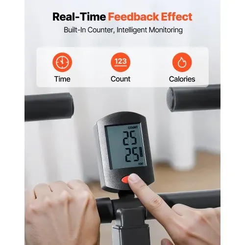 VEVOR Kniebeugenmaschine für tiefe Kniebeugen zu Hause, klappbares Trainingsgerät, Gesäßtrainer mit 12-stufigem einstellbarem Widerstand, Heimtrainingsgerät für Gesäß und Beine, Glute Machine – Bild 5