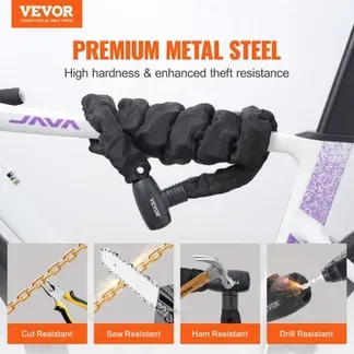 VEVOR Fahrradkettenschloss 1,2 m langes Kombinationskettenschloss mit 4 Schlüsseln, diebstahlsichere Hochsicherheits-Fahrradschlösser, perfekt für Fahrrad Motorrad Roller Tür Zaun oder Tor, 8 mm VEVOR Fahrradkettenschloss 1,2 m langes Kombinationskettenschloss mit 4 Schlüsseln, diebstahlsichere Hochsicherheits-Fahrradschlösser, perfekt für Fahrrad Motorrad Roller Tür Zaun oder Tor, 8 mm