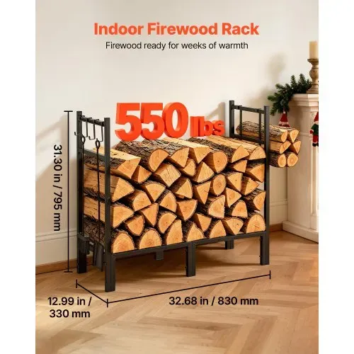 VEVOR Kaminholzregal Brennholzregal Feuerholzregal Kaminholzhalter 830 mm, für Kamin Ofen im Terrasse & Balkon, Stahlkonstruktion, Tragfähigkeit 250 kg Kapazität 164,24 L, mit Holztragetasche, Schwarz VEVOR Kaminholzregal Brennholzregal Feuerholzregal Kaminholzhalter 830 mm, für Kamin Ofen im Terrasse & Balkon, Stahlkonstruktion, Tragfähigkeit 250 kg Kapazität 164,24 L, mit Holztragetasche, Schwarz