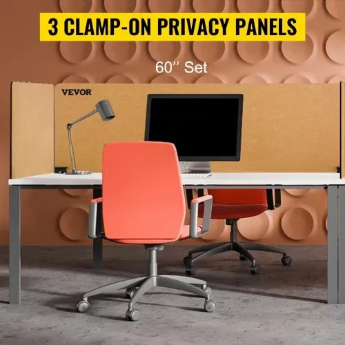 VEVOR 3x Schreibtisch Trennwand 152x61cm + 61x61cm Tischtrennwand Akustik Tischtrennwand Polyesterfaser Sichtschutz 125-4000Hz Akustischer Absorptionskoeffizient Gelb ideal für Büro Konferenzraum VEVOR 3x Schreibtisch Trennwand 152x61cm + 61x61cm Tischtrennwand Akustik Tischtrennwand Polyesterfaser Sichtschutz 125-4000Hz Akustischer Absorptionskoeffizient Gelb ideal für Büro Konferenzraum