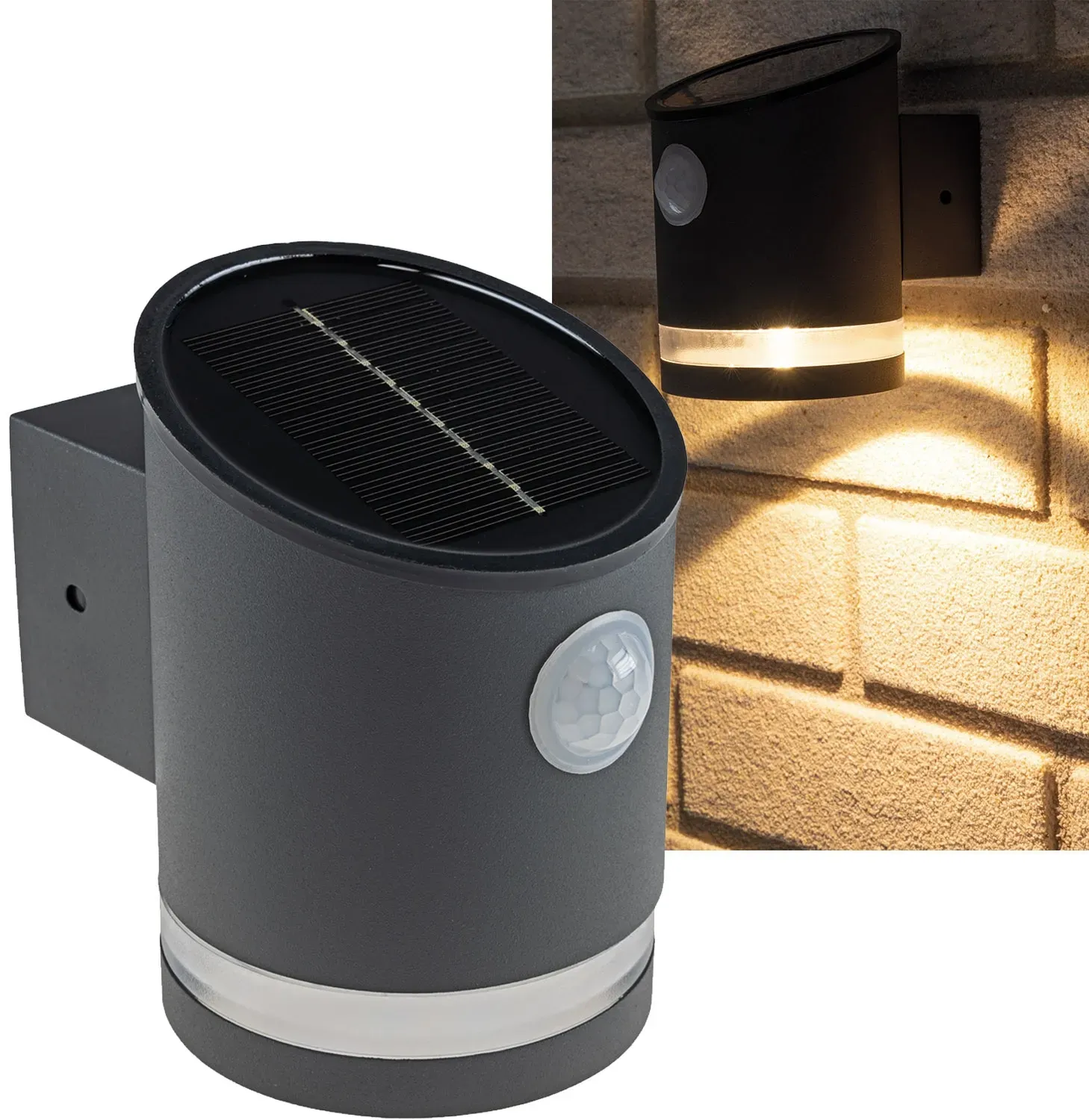 LED Solar Wandleuchte “SWL 119-A” PIR Bewegungsmelder, IP44, anthrazit LED Solar Wandleuchte “SWL 119-A” PIR Bewegungsmelder, IP44, anthrazit