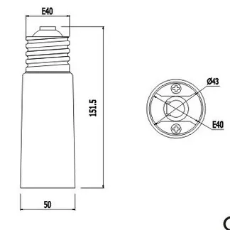 Synergy 21 LED Adapter für LED-Leuchtmittel E40->E40 lang Synergy 21 LED Adapter für LED-Leuchtmittel E40->E40 lang