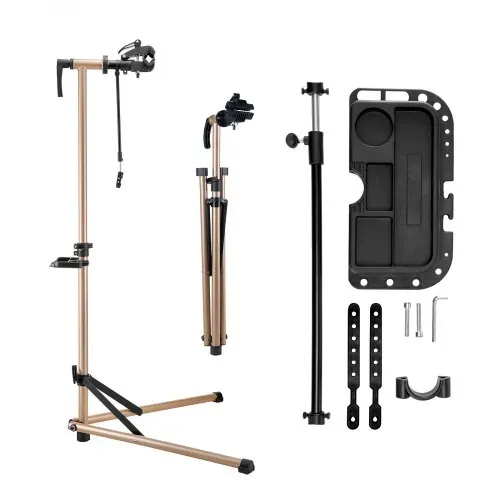 VEVOR Fahrradreparaturständer Fahrradmontageständer 39,9 kg belastbar mit 105–152 cm einstellbarer Höhe & magnetischer Werkzeugablage, faltbarer Wartungsständer für Mountainbikes Road Bike – Bild 8