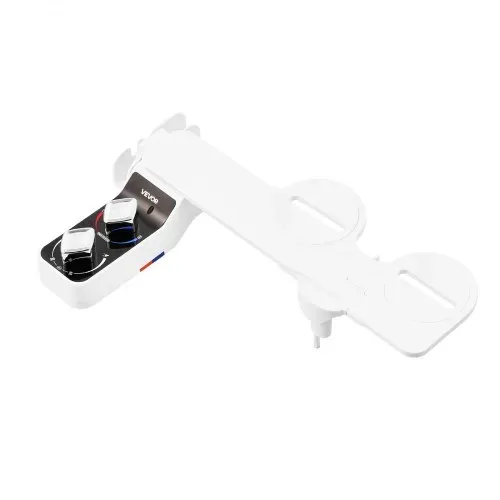 VEVOR Bidet-Toilettenaufsatz 7 mm ultradünner Toilettensitz-Aufsatz mit 2 einziehbaren Düsen (Kaltwasser / Warmwasser) & 2 Drehknöpfen & einstellbarm Wasserdruck für die Gesäß- und Intimwäsche – Bild 10