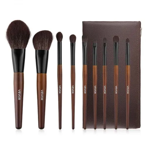 VEVOR Pinselset Makeup, 9-teilig, professionelles Schminkpinsel Set für Grundierung, Lidschatten, mit synthetischen Borsten, weicher Naturwolle, ergonomischem Holzgriff, Reise-Aufbewahrungstasche VEVOR Pinselset Makeup, 9-teilig, professionelles Schminkpinsel Set für Grundierung, Lidschatten, mit synthetischen Borsten, weicher Naturwolle, ergonomischem Holzgriff, Reise-Aufbewahrungstasche