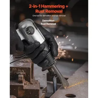 VEVOR Druckluft Meißelhammer, 4500 BPM Pneumatischer Hammer mit Nadelentroster & 4-teiligen Meißeln mit rundem Schaft, kompakter Drucklufthammer zum Schneiden, Schaben und Abreißen VEVOR Druckluft Meißelhammer, 4500 BPM Pneumatischer Hammer mit Nadelentroster & 4-teiligen Meißeln mit rundem Schaft, kompakter Drucklufthammer zum Schneiden, Schaben und Abreißen