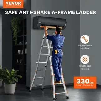 VEVOR Teleskopleiter mit A-Rahmen, 6230 mm kompakte Aluminium-Ausziehleiter, Mehrzweckleiter, Stehleiter, Anlegeleiter, Klappleiter für Hausaufgaben, Treppen, Innen- und Außendächer, 150 kg Tragkraft VEVOR Teleskopleiter mit A-Rahmen, 6230 mm kompakte Aluminium-Ausziehleiter, Mehrzweckleiter, Stehleiter, Anlegeleiter, Klappleiter für Hausaufgaben, Treppen, Innen- und Außendächer, 150 kg Tragkraft