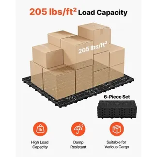 VEVOR 6x Kunststoffpaletten 600x300x30 mm, Nestbare Leichtpaletten mit 1000 kg/㎡ Statischer Traglast, Industriepaletten mit Gitterstruktur Schnappverbindung, Bodenpaletten für Lager Garage Supermarkt VEVOR 6x Kunststoffpaletten 600x300x30 mm, Nestbare Leichtpaletten mit 1000 kg/㎡ Statischer Traglast, Industriepaletten mit Gitterstruktur Schnappverbindung, Bodenpaletten für Lager Garage Supermarkt