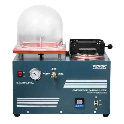 VEVOR Vakuum-Einbettgussmaschine 2 L mit Schmelzofen & praktischer Öleinspritzöffnung, Metallschmuckgusswerkzeug Vakuumgussmaschine zum Gießen von Schmuck und Schmelzen von Schrott Silber Gold Kupfer – Bild 9