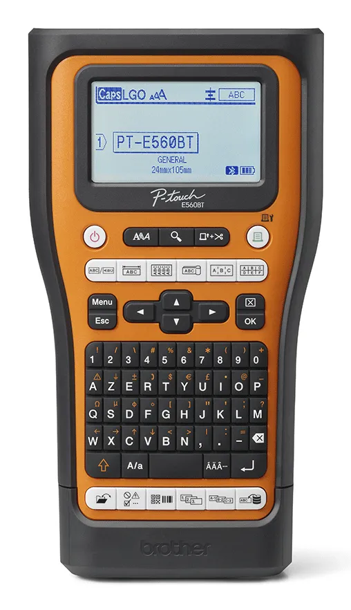 Brother PT-E560BTVP Etikettendrucker Wärmeübertragung 180 x 180 DPI 20 mm/sek Verkabelt & Kabellos HSE/TZe Bluetooth QWERTZ Brother PT-E560BTVP Etikettendrucker Wärmeübertragung 180 x 180 DPI 20 mm/sek Verkabelt & Kabellos HSE/TZe Bluetooth QWERTZ
