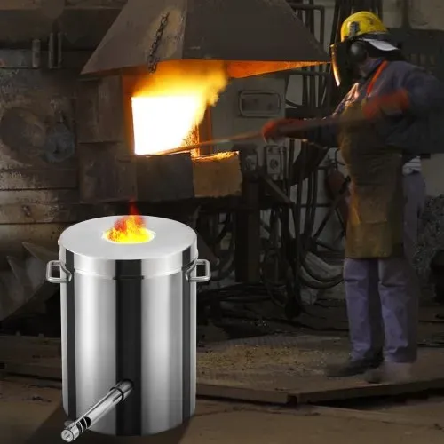 VEVOR Schmelzofen Propan Metall Schmelzofen 6 kg, Edelstahl Schmelzofen Gas 1482 ℃ inkl. 1 x Brenner, 1 x Tiegel, Schmiede Messerherstellung Schmiedeset für Kupfer, Aluminium, Gold, Silber usw. – Bild 7