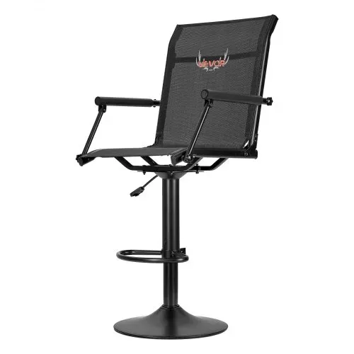 VEVOR Faltstuhl Campingstuhl Anglerstuhl mit gepolsterten Armlehnen, höhenverstellbarer Klappstuhl Gartenstuhl (136 kg belastbar) 360° geräuschlos drehbar, für Picknick Garten Outdoor Angeln – Bild 9