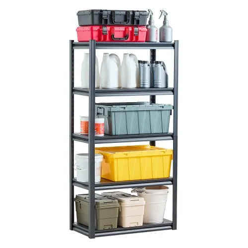 VEVOR Lagerregal, 907 kg, Steckregal, Kellerregal, robustes verstellbares Werkstattregal aus Metall, 5 Ebenen, 406,4 x 812,8 x 1600,2 mm, Schwerlastregal für Küche, Werkstatt, Keller, Lager, schwarz VEVOR Lagerregal, 907 kg, Steckregal, Kellerregal, robustes verstellbares Werkstattregal aus Metall, 5 Ebenen, 406,4 x 812,8 x 1600,2 mm, Schwerlastregal für Küche, Werkstatt, Keller, Lager, schwarz