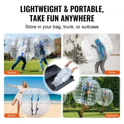 VEVOR Aufblasbarer Bump Ball Bumper Stoßball 1 Stk. 1,2 m x 1,03 m, Menschlicher Kollisionsball, PVC-Körperblasen-Bounce-Ball für Outdoor-Aktivitäten, Transparente Punkte Aufblasbarer Bumper Ball – Bild 5