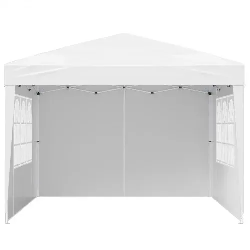 VEVOR Faltpavillon, 2,95x2,95x2,63m, Pavillonzelt, tragbares, Gartenzelt mit Seitenwänden & belüfteten Fenstern, 3 Höheneinstellungen, Festzelt, Sonnenschutz für Veranstaltungen im Außenbereich, weiß – Bild 8