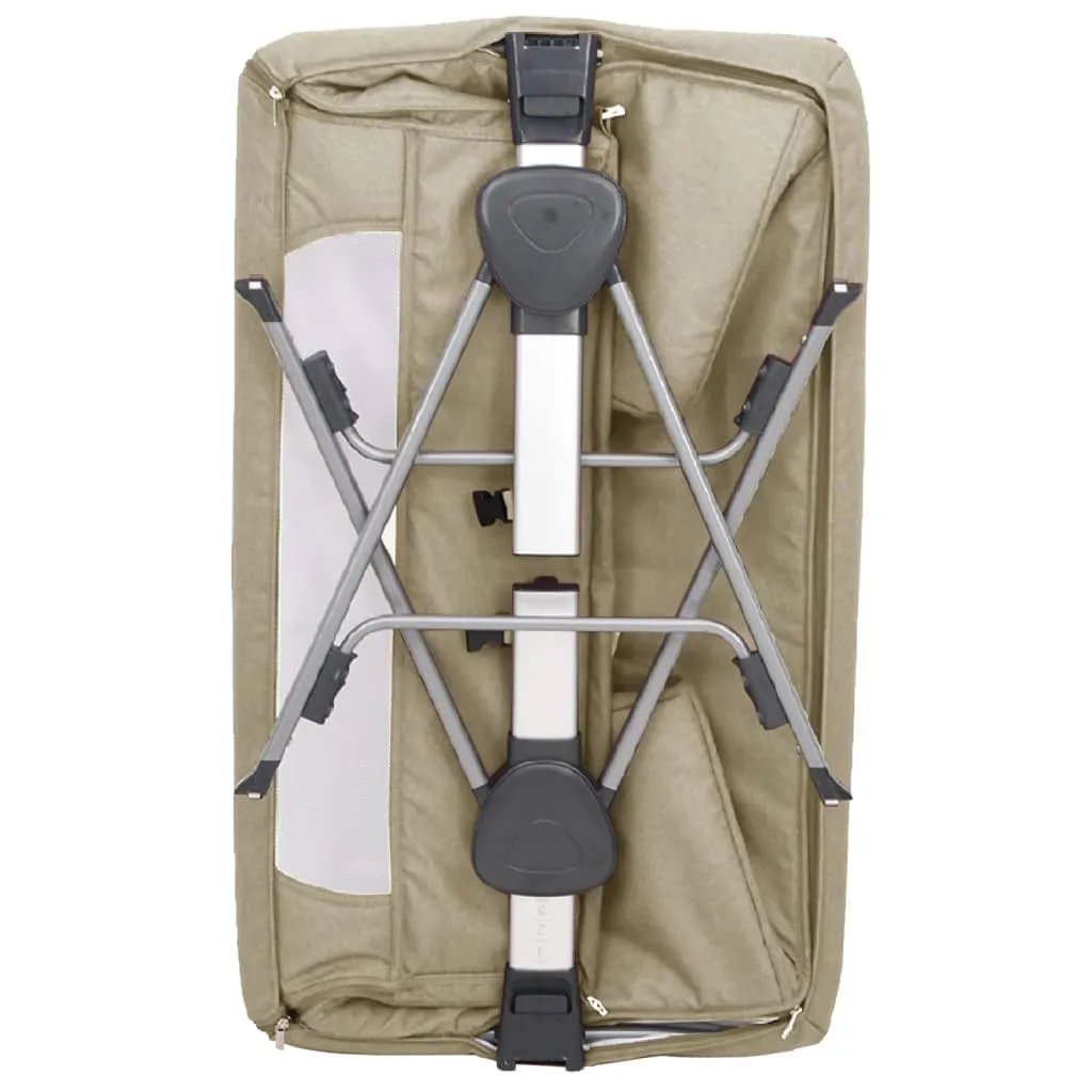 vidaXL Babybett mit Matratze Taupe Leinenstoff – Bild 9