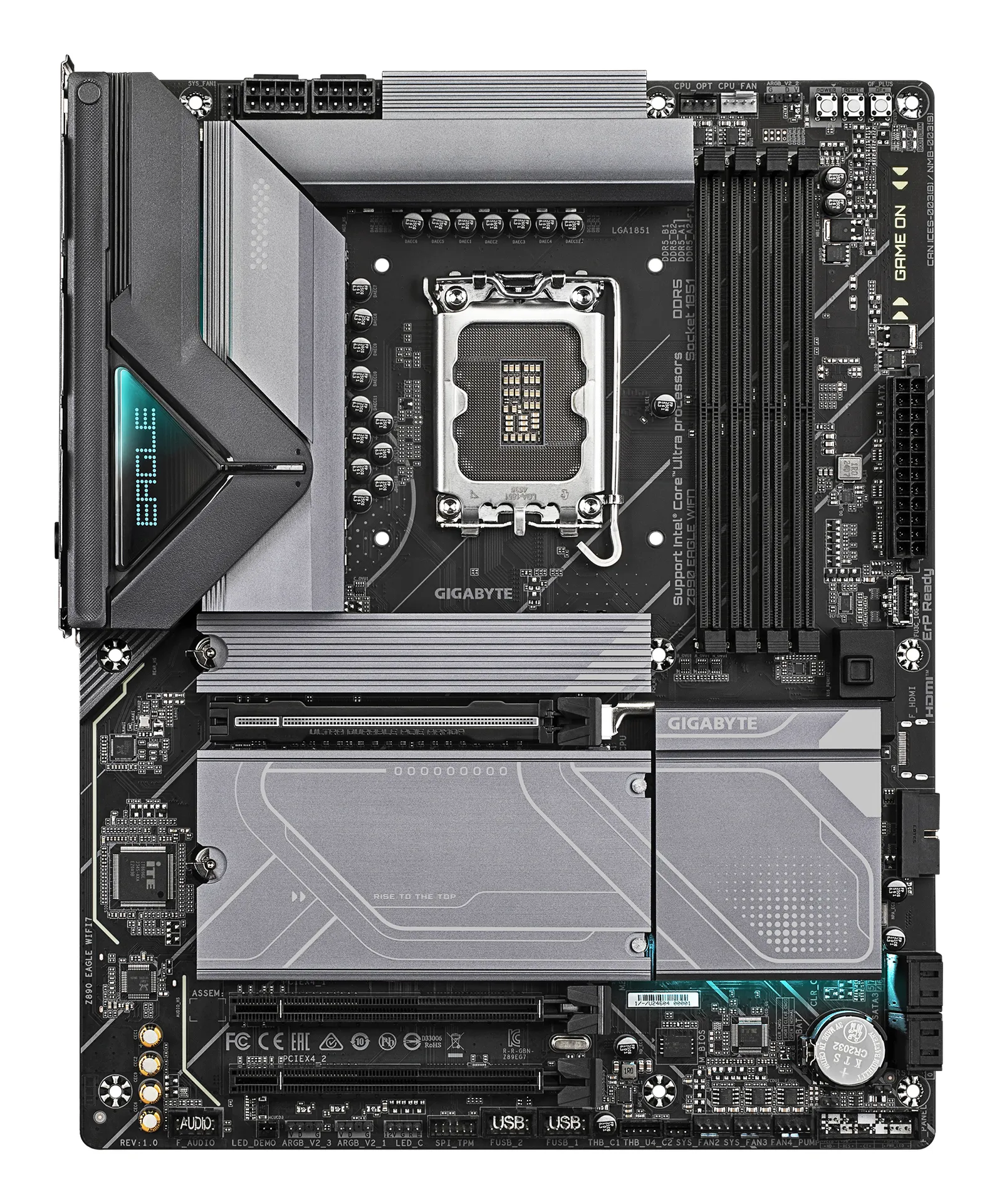 GIGABYTE Z890 EAGLE WIFI7 Mainboard - Unterstützt Intel Core Ultra (Serie 2) CPUs, 14+1+2 Phasen VRM, bis zu 8800MHz DDR5 (OC), 1xPCIe 5.0 + 3xPCIe 4.0, Wi-Fi 7, 2.5GbE LAN, USB 4 – Bild 2
