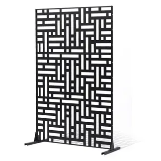 VEVOR Paravent, 120×50,8×193 cm, Sichtschutz für den Außenbereich, freistehende Trennwand mit Ständer, dekorativer Raumteiler aus Stahl für Balkon, Terrasse, Innenbereich, Whirlpool, Schwarz VEVOR Paravent, 120×50,8×193 cm, Sichtschutz für den Außenbereich, freistehende Trennwand mit Ständer, dekorativer Raumteiler aus Stahl für Balkon, Terrasse, Innenbereich, Whirlpool, Schwarz