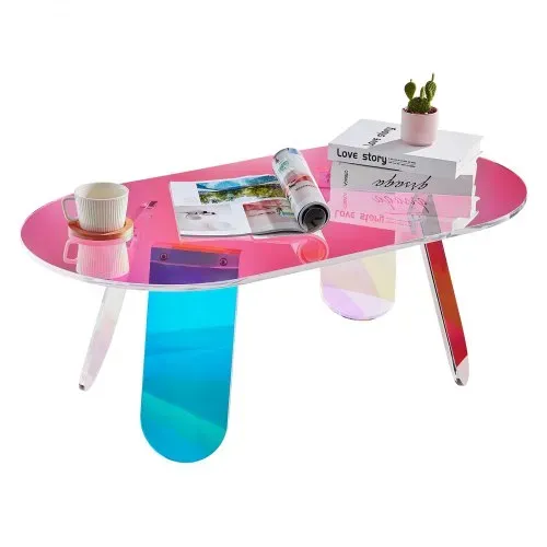 VEVOR Acryl-Beistelltisch 95 x 50 cm, Bunter Acryl-Beistelltisch Bartisch Leicht zu Reinigen, Acryl-Couchtish für Kaffee, Getränke, Essen, Snacks, Couchtisch für Wohnzimmer, Schlafzimmer usw. – Bild 9