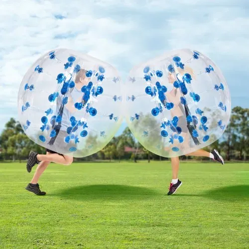 VEVOR Aufblasbarer Bump Ball Bumper Stoßball 1 Stk. 1,2 m x 1,03 m, Menschlicher Kollisionsball, PVC-Körperblasen-Bounce-Ball für Outdoor-Aktivitäten, Transparent + Blaue Punkte Aufblasbar Bumper Ball – Bild 7